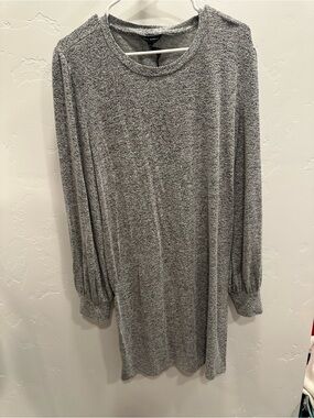 Lucky Brand grey heathered long-sleeve knit mini dress